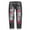 Black, variant on Women's Jeans Valentines Heart Printed Ripped Straight Leg Mid Rise Denim Festive Pattern Plus Size Women Jeans