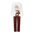 thumbnail image 2 of Elippeo Family Pajamas Matching Set Christmas Elk Print Long Sleeve Tops and Elastic Plaid Pants Loungewear Soft Sleepwear, 2 of 10