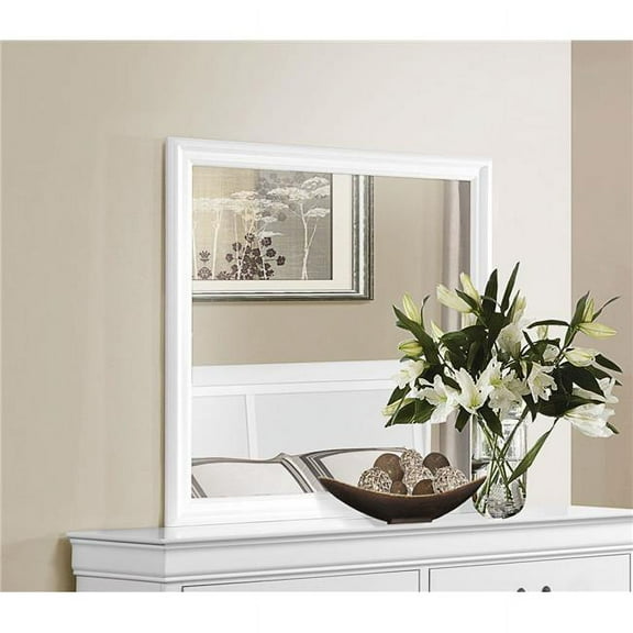 Home Elegance 2147W-6 38.25 x 0.75 x 38.25 in. Mayville Mirror - White