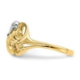 thumbnail image 4 of Solid 14k Yellow and White Gold Two Tone Dolphin Wave Ring Band Size 8.5, 4 of 6