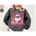 thumbnail image 3 of Pink Merry Christmas Santa Sweatshirt | Trendy Bubblegum Holiday Pullover, 3 of 7