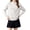 White, variant on ROHUUQUE Kids Girls Cardigan School Uniforms Sweater Solid Color V-neck Unisex Button Long Sleeve Basic Knit Tops for 5-17 Years Purple