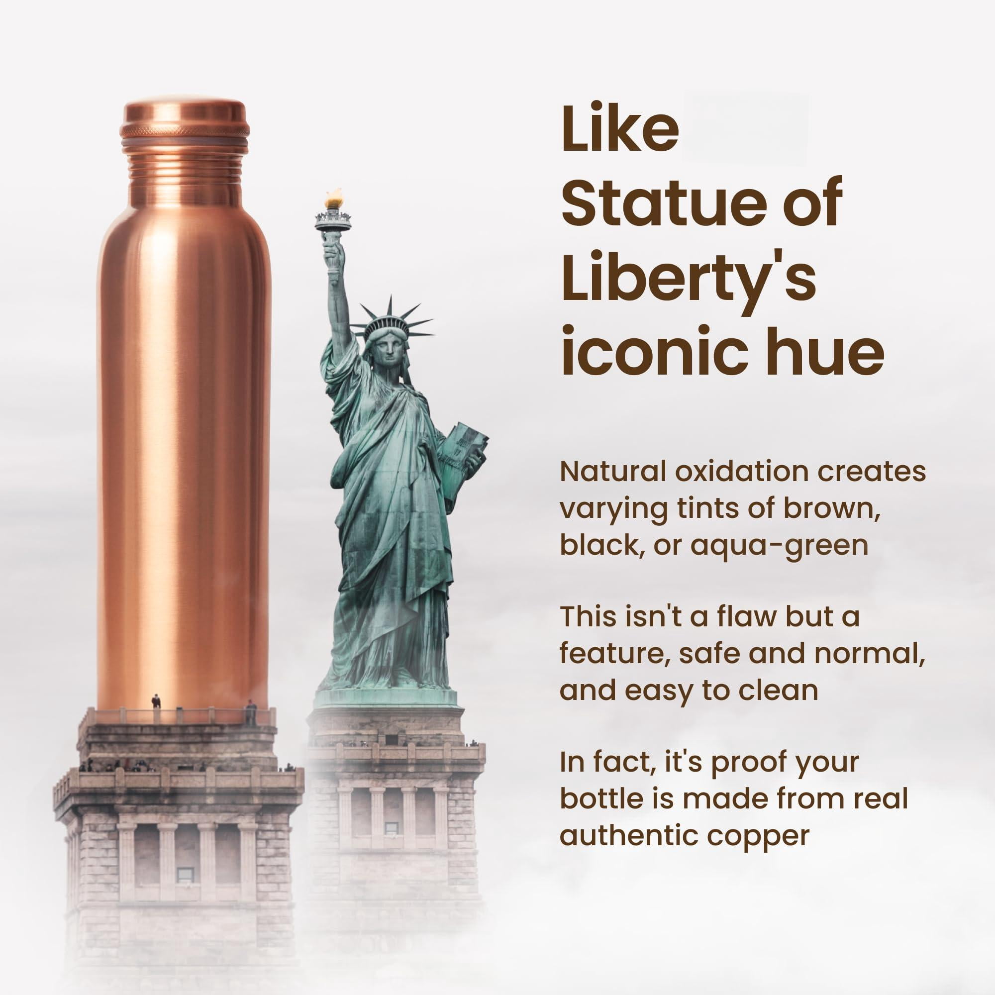 Copper Water Bottle For Drinking  34 Oz Smooth Finish - Stay Hydrated And Enjoy Ayurvedic Benefits Leak-proof Temperature Retention Design Durable