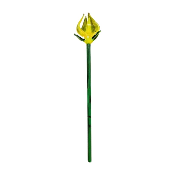 Handmade Glass Flower Holder Art Glass Decorative Ornament Long Tabletop Vase Arranger
