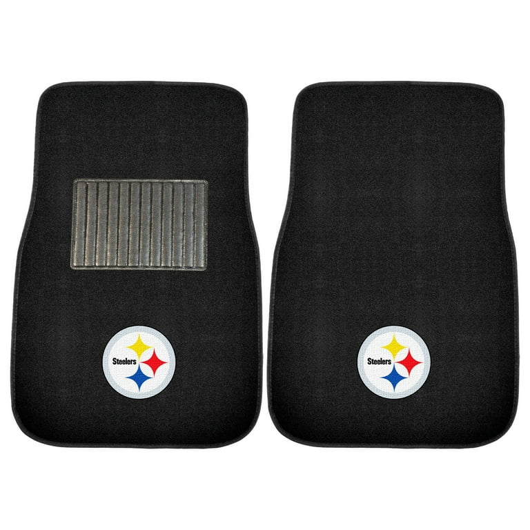 FANMATS 10302 NFL Pittsburgh Steelers 2 pc Embroidered Car Mat Set