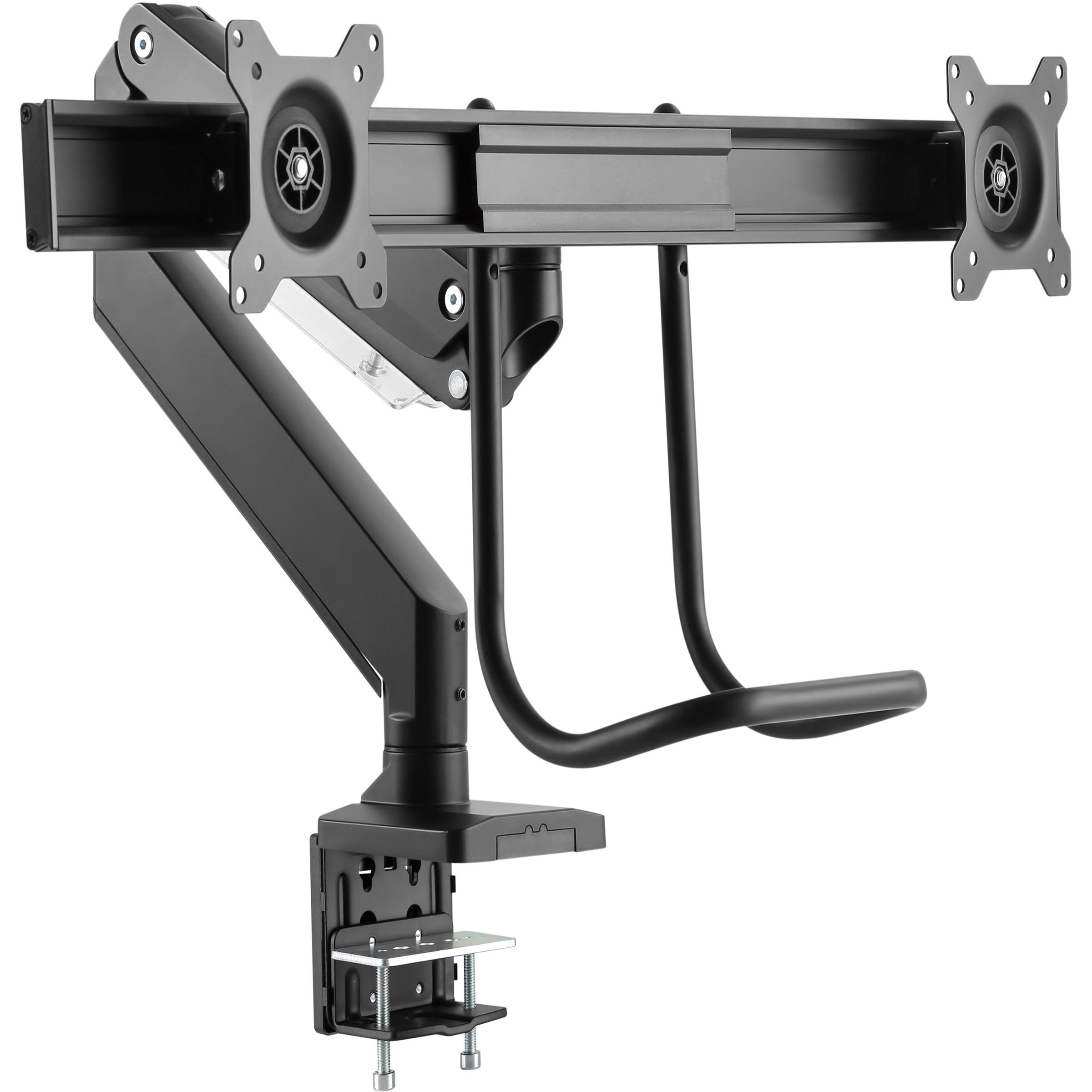 Heavy Duty Gas Spring Dual Monitor Arm with Handle