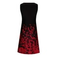 thumbnail image 4 of Wycnly Womens Dresses Beach Holiday Slim Swing Tunic Tank Mini Sun Dresses Sleeveless Round Neck Floral Short Summer Dress Wine M Clothes, 4 of 6
