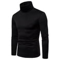 thumbnail image 2 of Gvmfive Men High Collar Turtle Neck Solid Long Sleeve Muscle Bottoming Shirt Tops, 2 of 4
