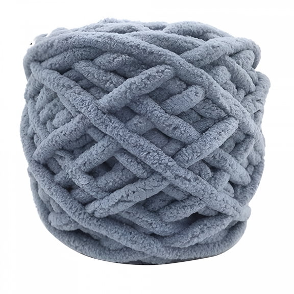 AUQ Chunky Knit Chenille Yarn,Jumbo Chenille Yarn Soft Blanket Yarn DIY Chenille Yarn Chunky Wool Yarn for Arm-Knit,Crochet,Knitting & Crafting (White,1 Pack)