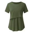 thumbnail image 4 of Vêtements de Grossesse Offres de l'Action de Grâce Liquidation Été Vêtements de Maternité pour Femmes Col Rond Manches Courtes Volants Pli Hauts de Grossesse, 4 of 5
