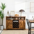 thumbnail image 3 of Gymax Buffet Armoire de Rangement Style Ferme avec Casier à Vin pour 9 Bouteilles et 2 Portes Rustique, 3 of 10