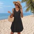 thumbnail image 3 of WQD Womens Summer Dresses 2026 Loose V Neck Sleeveless Sundress Casual Lightweight Beach Vacation Swimsuit Cover Up Dress, 3 of 8