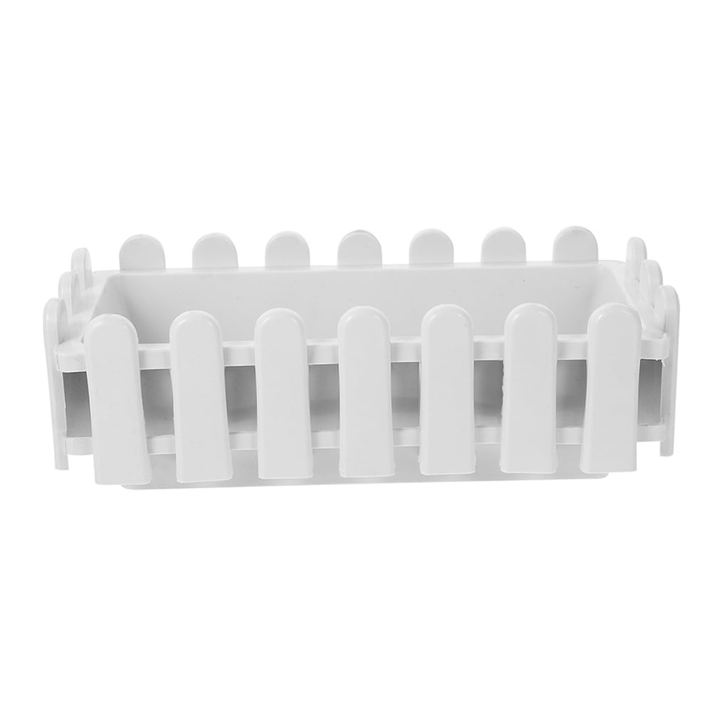 BESTYASH White Rectangular Window Box Planter - 1 Piece PP Plastic Flower Pot Container for Gardening