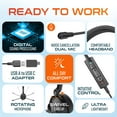thumbnail image 4 of Delton 32Y Wired Computer Headset, MS Teams Compatible, Stereo Headphones with Dual Noise-Cancelling Microphones, In-Line Controls, On-Ear USB Headset for PC, Laptop - Black, 4 of 9