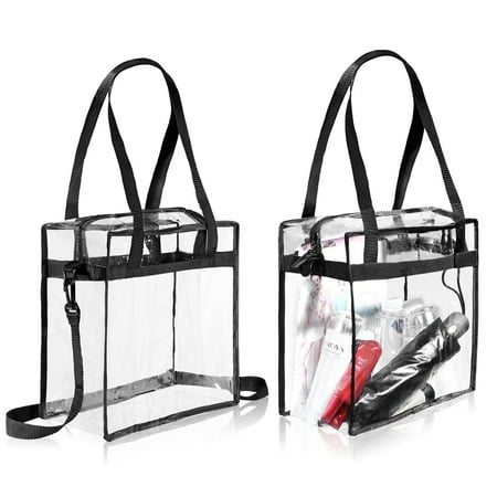 Billingham Hadley Shoulder Bag - Bagail Clear Cross-Body Messenger Shoulder Zippered Bag w Adjustable Strap, NFL & PGA Stadium Security Approved Travel & Gym Clear Tote Bag-12” X 12“ X 6”