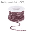 thumbnail image 2 of Uxcell 10 Yard 2.5mm Crystal Rhinestone Diamond Close Chain Trim for Sewing,Crafts,Light Purple Gems Light Purple Base, 2 of 5