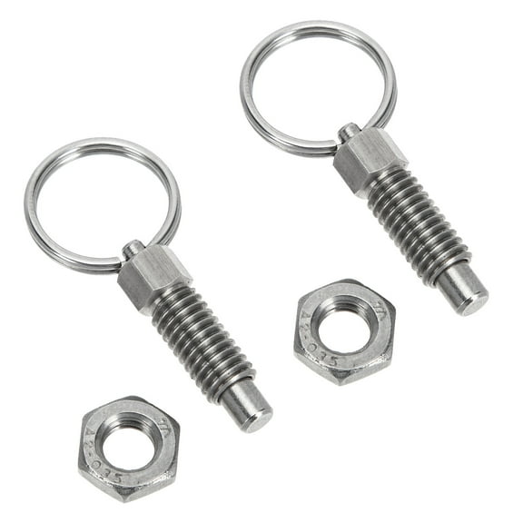 2 Pcs Stainless Steel Locking Pin Pulls Ring Spring Plunger Switches