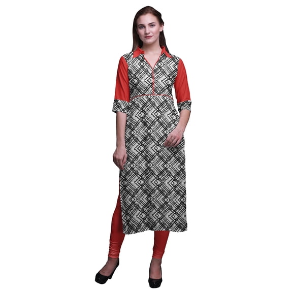 Bimba Rayon Straight Tunic Tops Women Printed Kurta Summer Wear Ladies Kurti