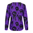 thumbnail image 4 of Yuhangmm Halloween Sweatshirts for Women Stylish Round Neck Printed Casual T Shirt Comfortable Wear with Jeans and Sneakers Soft Dark Purple XXL, 4 of 5