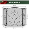 thumbnail image 2 of 3 Panel Fireplace Screen 48" W x 29" H Modern Foldable with Wrought Metal Decorative Mesh,Black, 2 of 5