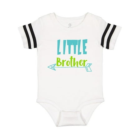 

Inktastic Little Brother Baby Brother Arrow - Blue Green Gift Baby Boy Bodysuit