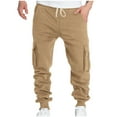 thumbnail image 2 of Dovford Men's Heavyweight Fleece Cargo Sweatpants Baggy Sweat Pants with Pockets Elastic Waist Drawstring Joggers Trousers, 2 of 7