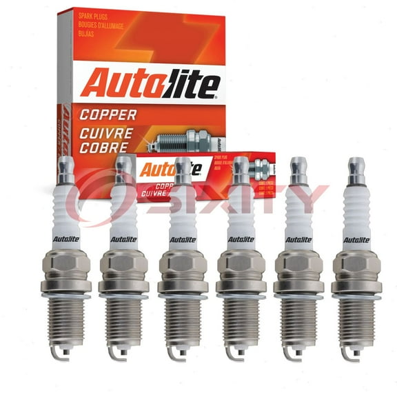 6 pc Autolite 3924 Copper Core Spark Plugs for 1148 3006 41-602 71 AGSP32 W6B Ignition Wire Secondary Fits select: 2000-2008 TOYOTA COROLLA, 2001-2009 TOYOTA PRIUS