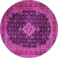 thumbnail image 1 of Ahgly Company Indoor Round Medallion Pink Traditional Area Rugs, 6' Round, 1 of 4