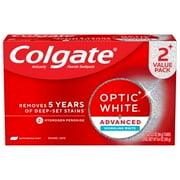 Colgate Optic White Advanced Sparkling White Toothpaste with 2% Hydrogen Peroxide, Mint, 2 Pack, 3.2 OZ