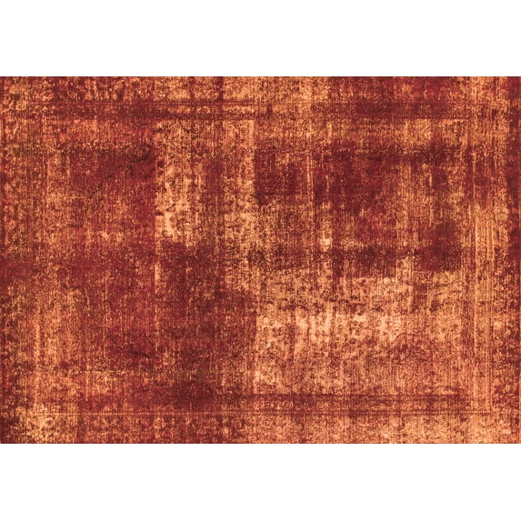 Ahgly Company Indoor Rectangle Abstract Orange Modern Area Rugs, 4' x 6'