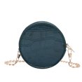 thumbnail image 3 of Bolsa Mini de hombro redondo para mujer, cadena de PU, mensajero, monedero de color sólido (azul) Likrtyny Para Estrenar, 3 of 9