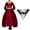 Red, variant on Ladies' Halloween Renaissance Solid Color Elastic High Waist Dress With Big Skirt Support