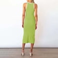 thumbnail image 5 of Women's Casual Tennis Dress for Everyday Wear Mid Length Sleeveless Ribbed Crew Neck Vest Split With Cut Out Detailing Green S, 5 of 8