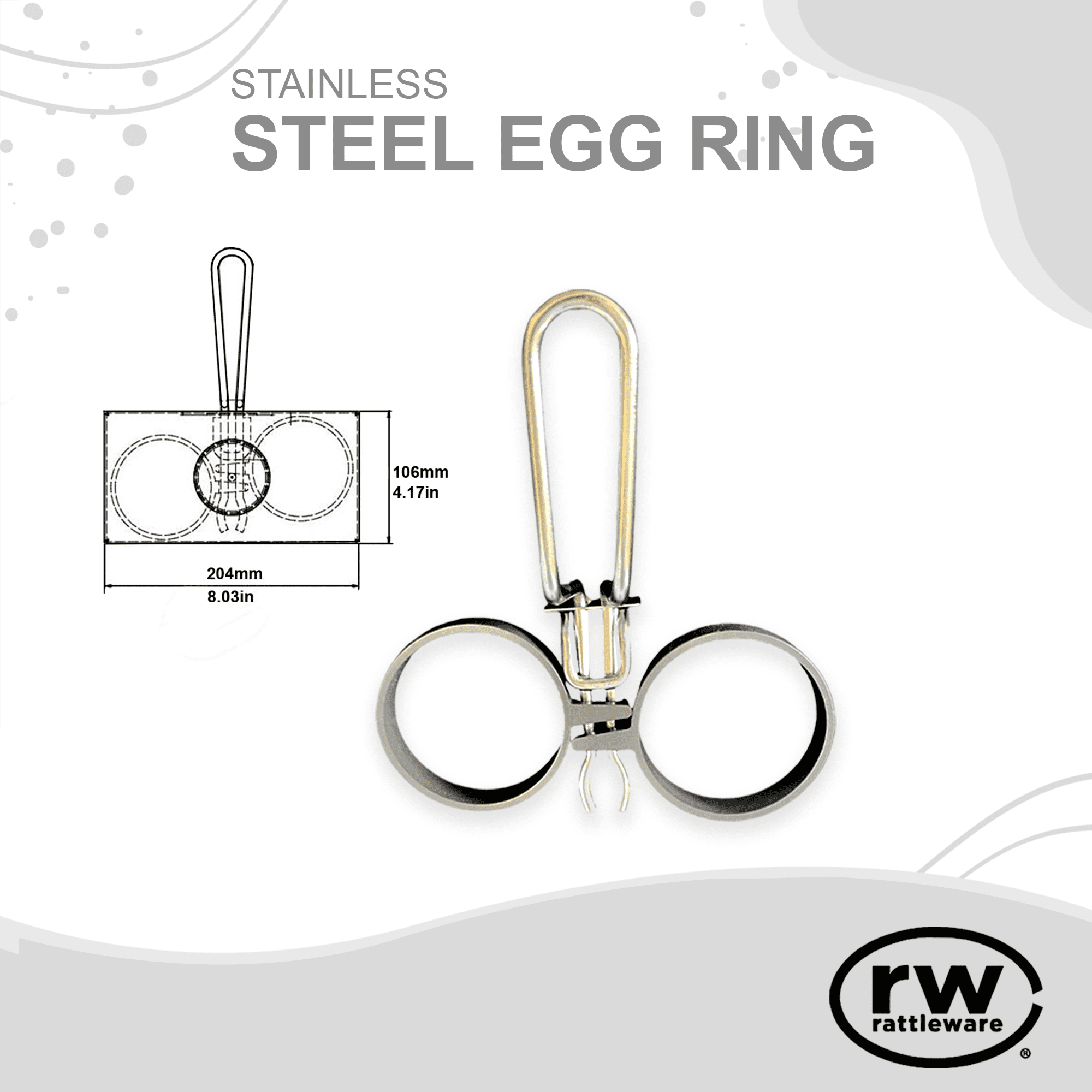 rattleware 2 Rings Egg Set- Commercial-Grade, Even Cooking, Heat-Resistant Handle, Ideal for Frying Eggs - Durable & Trusted by Professional Chefs