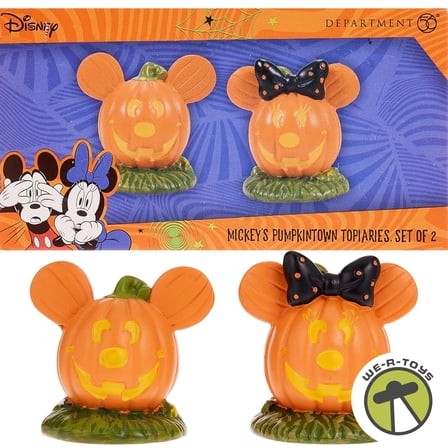 Pre-Owned Department 56 Disney Village Mickey's Pumpkintown Topiaries Halloween Village Figurines 1.75in H