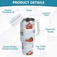 thumbnail image 4 of 40 oz Insulated Stainless Steel Tumbler Double Wall Stainless Steel Tumbler with 2-Way Drinking Watercolor Snowman and Red Barn, 4 of 9