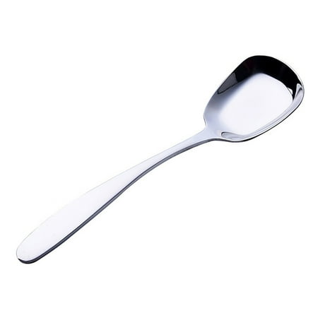 

Meizhencang Portable Thicken Stainless Steel Flat Suqare Head Soup Spoon Kitchen Tableware