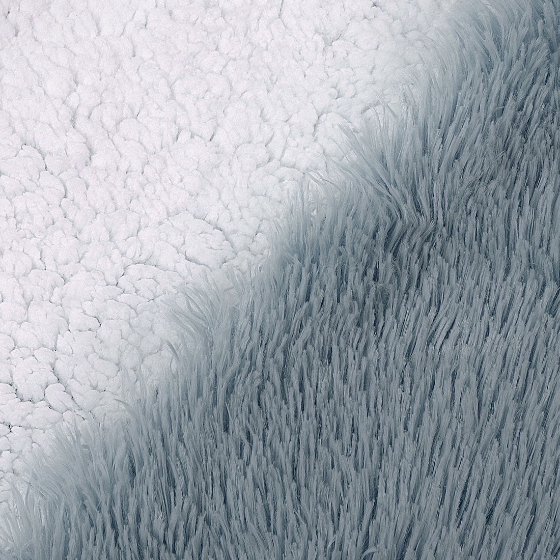 Unique Bargains Shaggy Faux Fur Soft Sherpa Blanket Cadet Grey Throw(50" x 60")