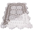 thumbnail image 4 of CHOK Rectangular Cotton Handwork Crochet Lace Table Runner Doilies for Coffee Table Dresser Scarf Centerpieces Décor 2PC, 4 of 6
