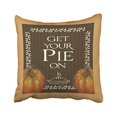 thumbnail image 1 of RYLABLUE Decorative Pillowcases Get Your Pie On Pumpkin Throw Pillow Covers Cases Cushion Cover Case Sofa 18x18 Inches Two Side, 1 of 1