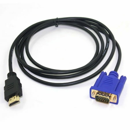 - HDMI Gold Male To VGA HD-15 Male 15Pin Adapter Cable 6FT 1.8M 1080P