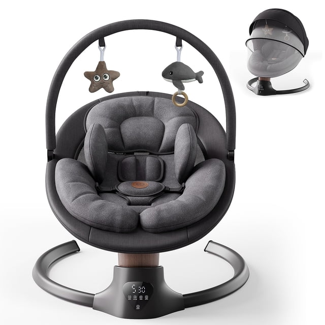 Baby Swing FasonBaby Electric con 10 melodías y 5 velocidades, color negro