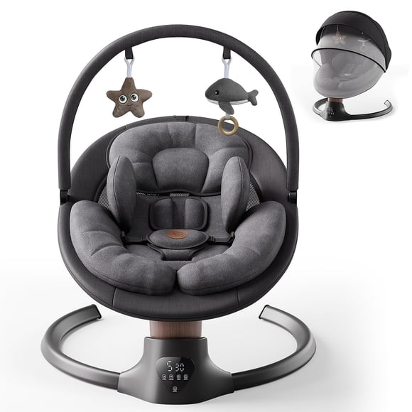 Baby Swing FasonBaby Electric con 10 melodías y 5 velocidades, color negro