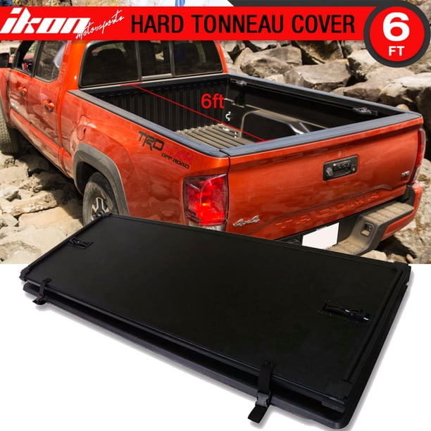 Fits 16 17 Toyota Tacoma Lock Tri Fold Hard Solid Tonneau Cover 6 Feet Bed Walmart Com Walmart Com