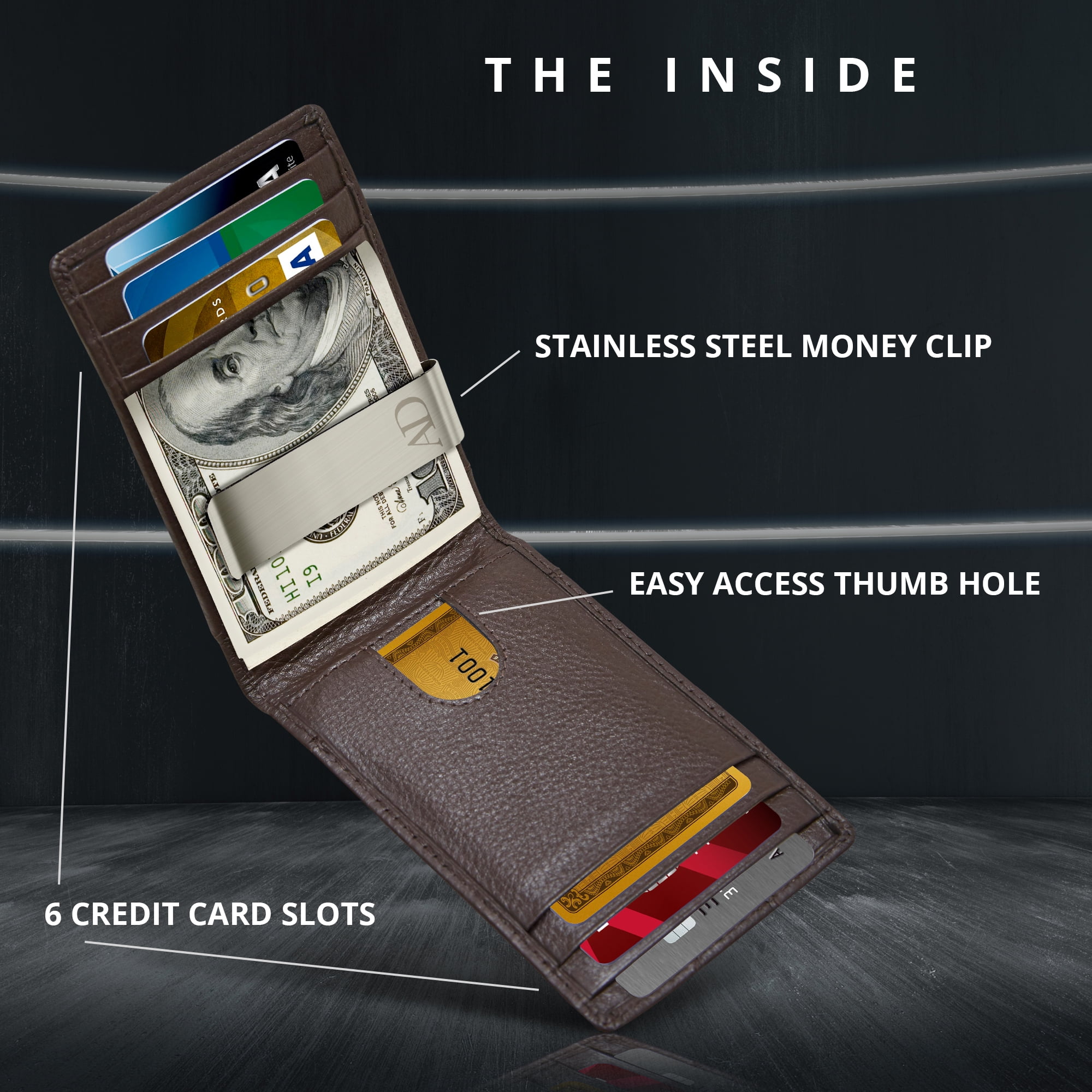 1 x money clip note credit card holder stainless mens wallet ladies purse bag
