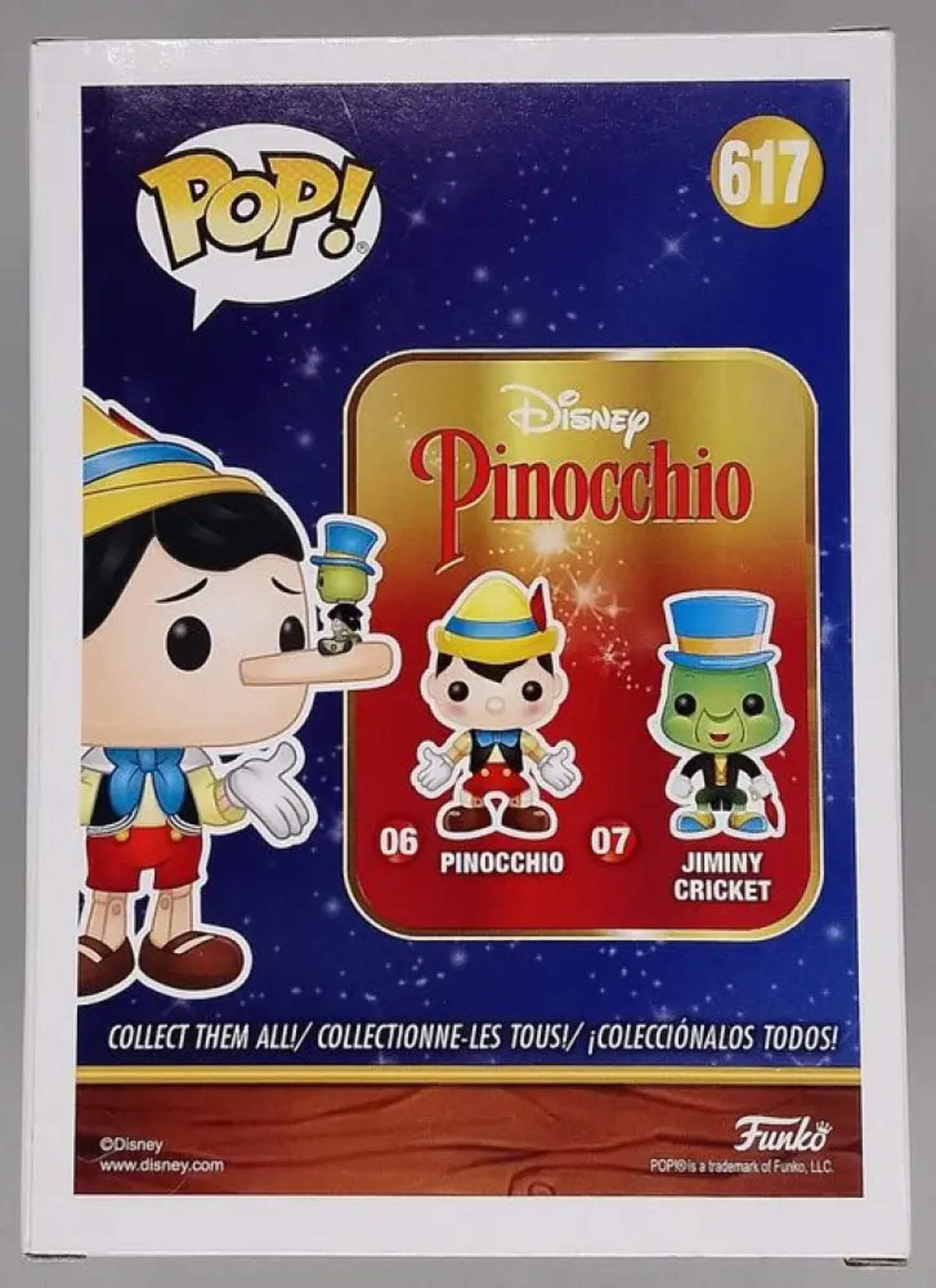 Funko POP! Pinocchio - Pinocchio (Long Nose) with Jiminy Cricket Vinyl Figure #617 Stickered
