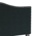 thumbnail image 3 of Castle Place Curved Upholstered Nailhead Trim Linen Headboard, Charcoal Grey, Full, 3 of 7