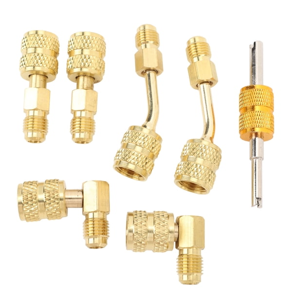Kit De Adaptador R410A, Adaptador De Manguera De Refrigerante De Conexión Sellada Resistente A La Erosión De 5/16 A 1/4 Pulg., 22 Piezas Para Aire Acondicionado Mini Split R410A