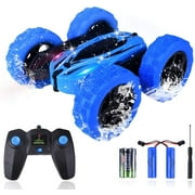 ETEPON Remote RC Stunt Car, RC Racing Toy Car with Two USB Rechargeable Batteries Double Sided 360°Flips Control Tracks 4WD Off Road Truck for Kids and Adults