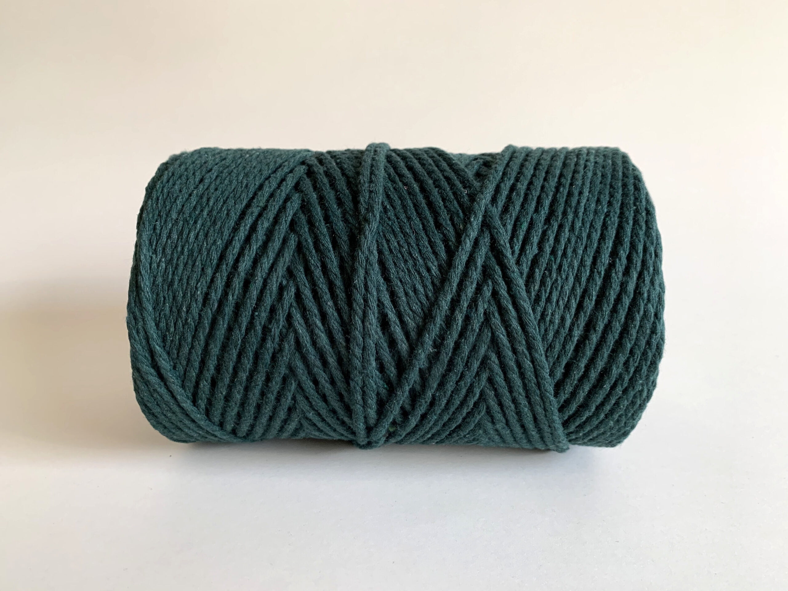 3mm 3 Strand Craft Cord Recycled Cotton Macrame Rope - Dark Green